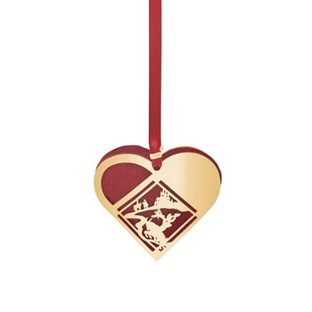 HC Andersen Weihnachtsschmuck – Mini-Weihnachtsherz mit Block Hans, 55 mm