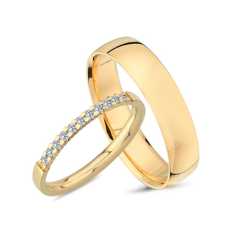 Trauringe in 8 kt Gold mit 0,16 ct A2471CN1011