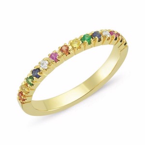 Ring Perá aus 14 Karat Gold mit mehrfarbigen Steinen