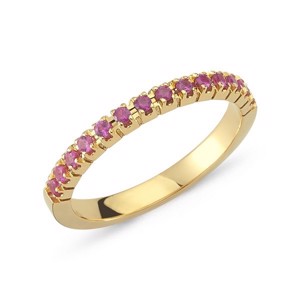 Perá Ring aus 14 Karat Gold mit rosa Saphir
