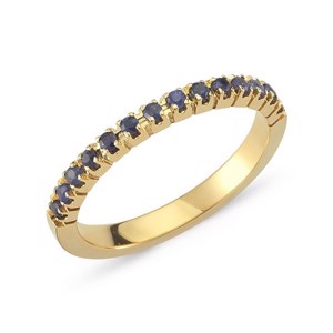Perá Ring aus 14 Karat Gold mit dunkelblauem Saphir