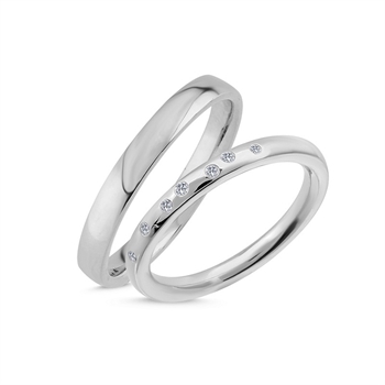 Trauringe in 14 kt Weißgold mit insgesamt 0,07 ct A4141