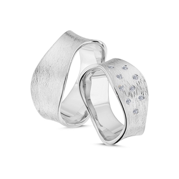 Trauringe in 14 kt Weißgold mit insgesamt 0,09ct A4149 009