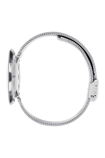 Arne Jacobsen Armbanduhr - Banker - Weißes Zifferblatt und Stahlnetzarmband - Ø 40 mm - 53102-2001