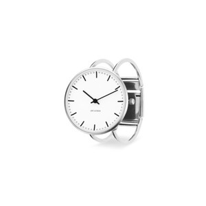 Arne Jacobsen Armreif-Uhr mit Rathaus-Zifferblatt 53202-2018