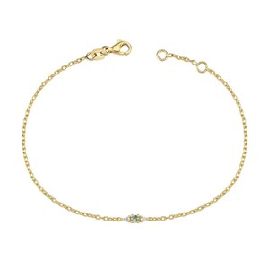Petit round - Armband mit grünem Saphir aus 14 kt. Gold | B1110
