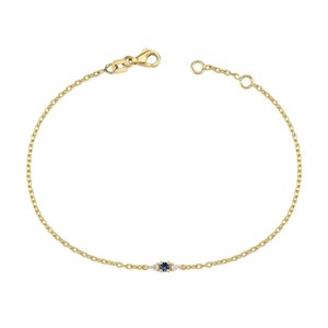 Petit rund Blauer Saphir Armband aus 14 kt. Gold | B1110