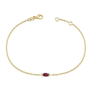 Petit oval - Rubinarmband aus 14 kt. Gold | B1111