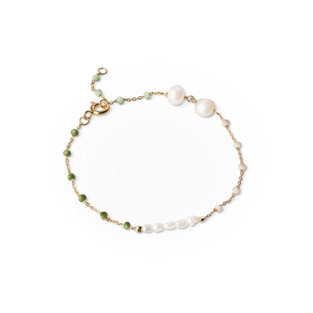 Enamel - Lola Perla armband mit Perlen B81G-Grün