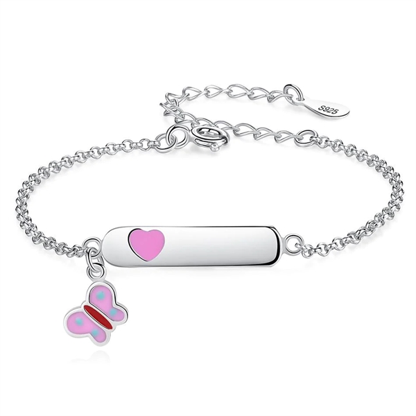 Armband aus silber mit rosa Schmetterling | BB11299