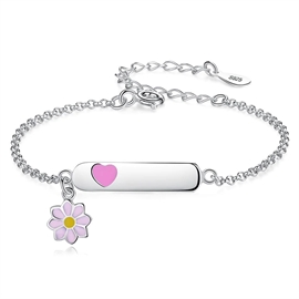 Armband aus silber mit Blume und Herz | BB11300