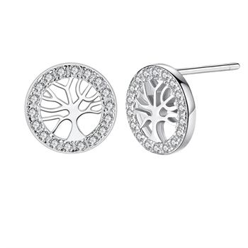 ByBirch - Baum des Lebens Ohrringe mit zirkonia in Sterling silber