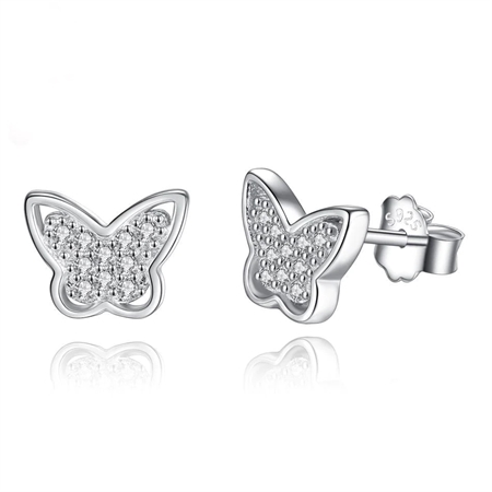 Kinder-Ohrringe aus silber mit Schmetterlingen BB13136