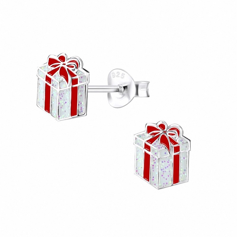 Weihnachts-Ohrringe - Ohrringe in silber mit Weihnachtsgeschenk