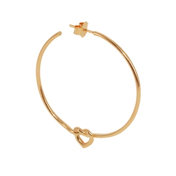 Jane Kønig Big Tied Heart Hoop in vergoldetem Silber