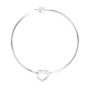 Jane Kønig Big Tied Heart Hoop in Silber
