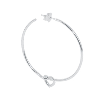 Jane Kønig Big Tied Heart Hoop in Silber 2