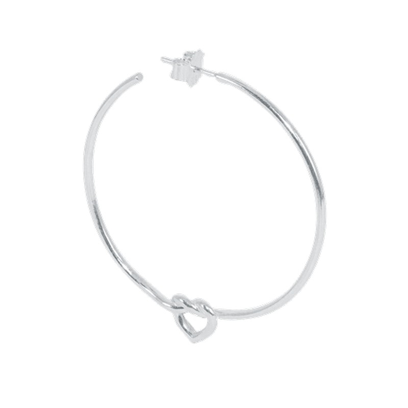 Jane Kønig Big Tied Heart Hoop in Silber 2