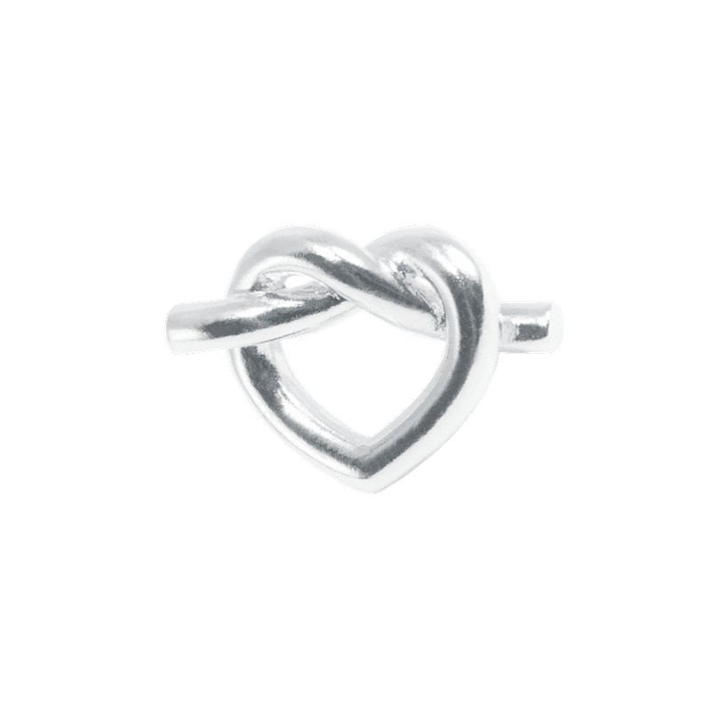 Tied Heart Stud in Silber von Jane Kønig