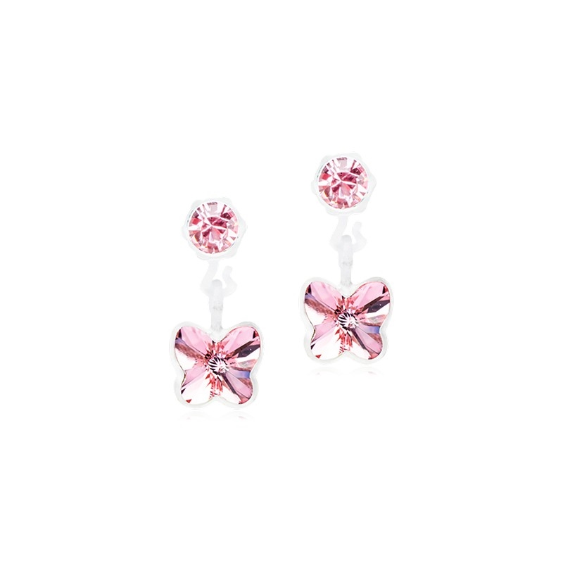 Blomdahl - Butterfly -Ohrringe mit rosa Kristall
