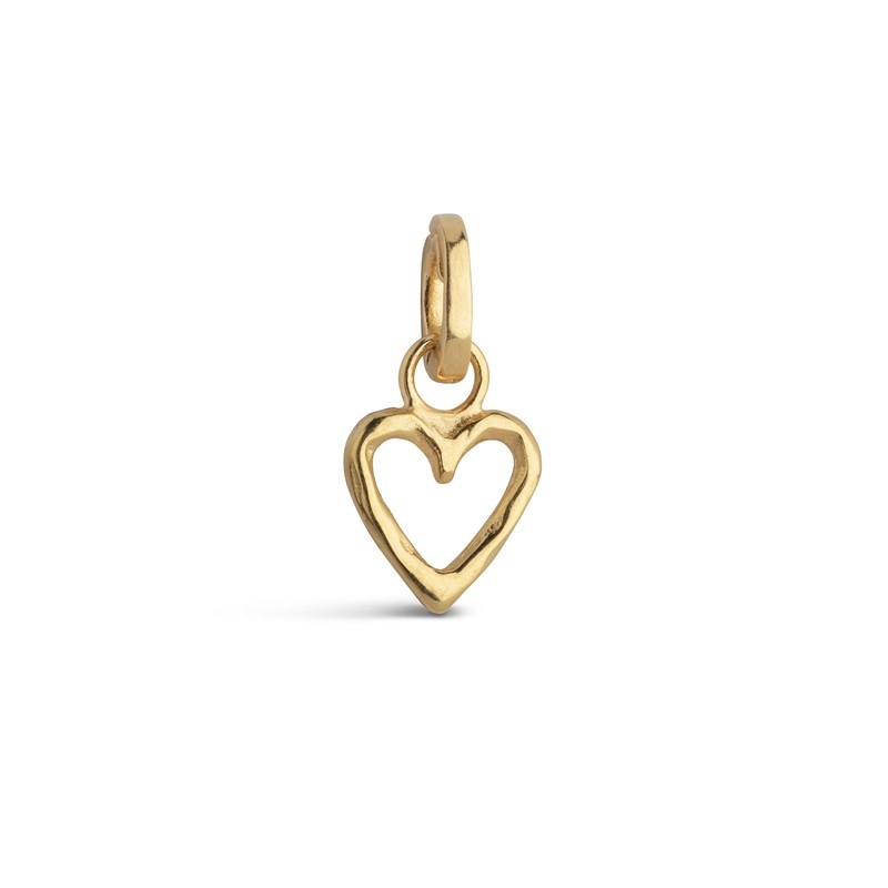 Enamel - Organischer Herz-Charm in vergoldete silber