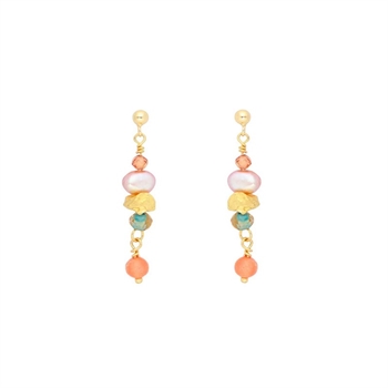 Nuni - Moonie Ohrringe in vergoldetem Silber mit Mond