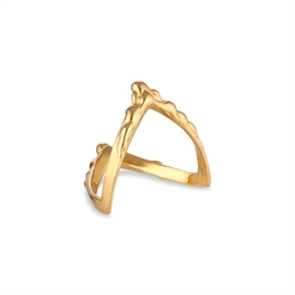 Jane Kønig Drippy V-vergoldeter ring  silber | DVR-AW22-G