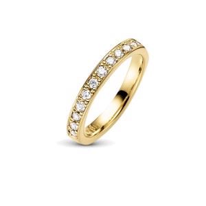 Verlobungsring aus 9 und 14 kt Gold mit 12 Diamanten 0,36 kt
