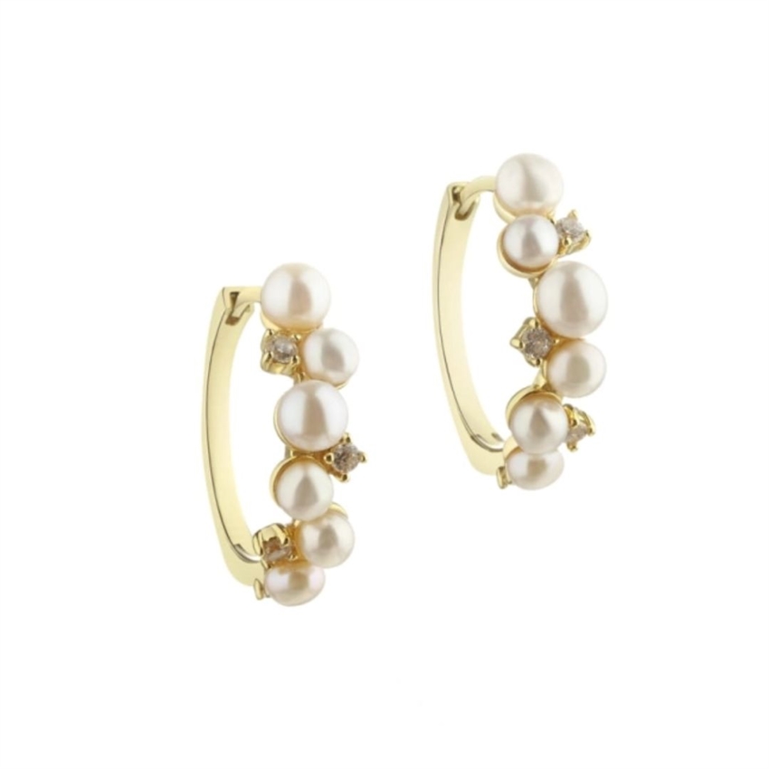 Aqua Dulce - Peachy Earhook in vergoldetem Sterlingsilber
