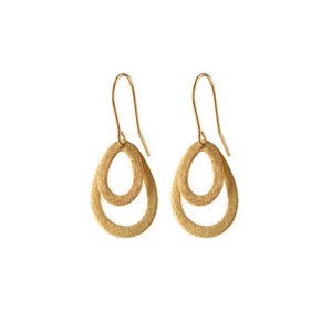 Pernille Corydon - Mini-Doppel-Tropfen-Ohrringe aus vergoldetem Stahl Silber