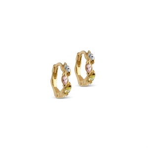 Enamel - Laia Hoops mit farbigen Zirkonen in vergoldete silber E246GM