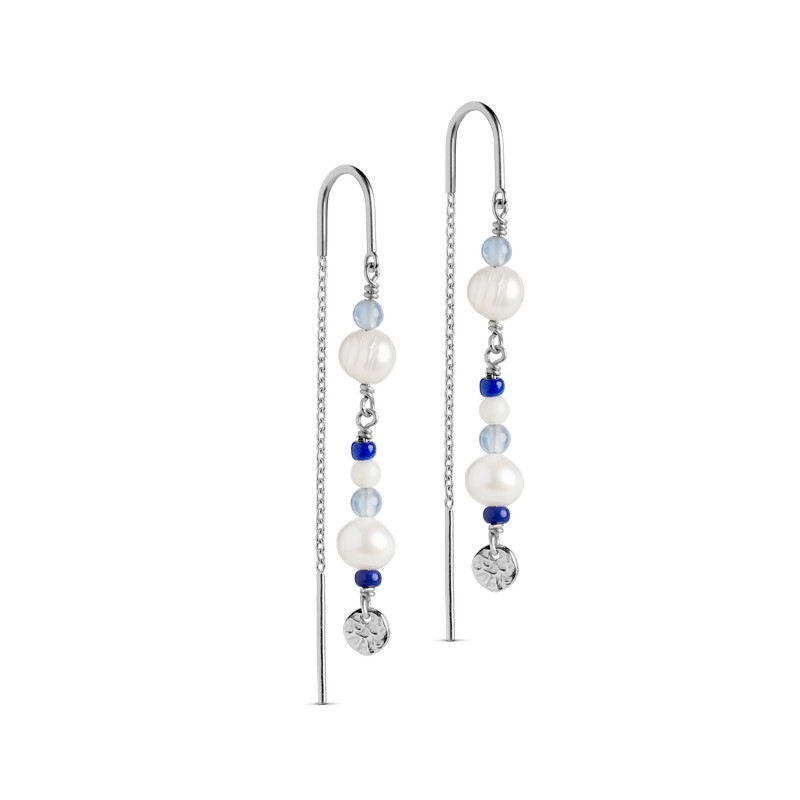 Enamel - Sofia Ohrringe in Silber m. blau E282