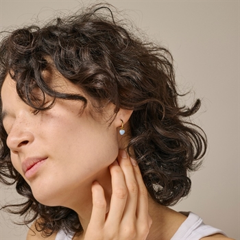 Amore Hoops mit Steel blue Herzen von ENAMEL