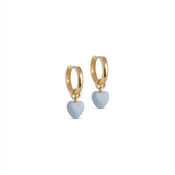 Amore Hoops mit Steel blue Herzen von ENAMEL Copenhagen