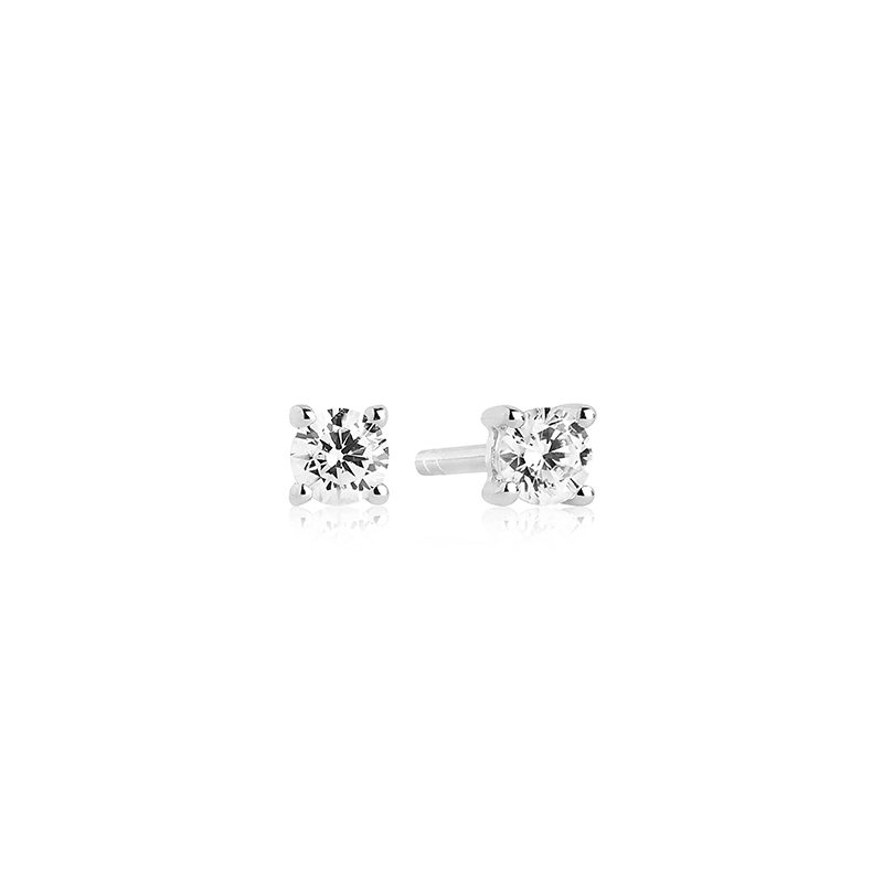 Princess Round Ohrringe 3 mm in Silber von Sif Jakobs