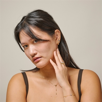 Soleil Cornflower Ohrringe in Vergoldet Silber von Enamel