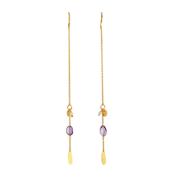 Maanesten Emmeline Ohrringe aus Vergoldet Silber mit Amethyst und Prehnit