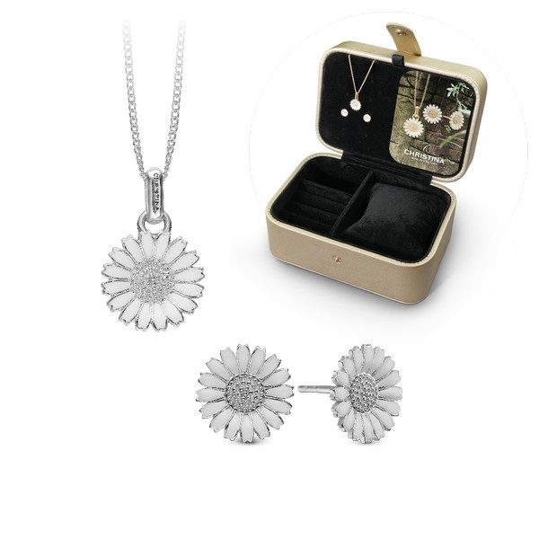 Christina Collect - Weihnachtsaktion Gänseblümchen-Schmuckset silber
