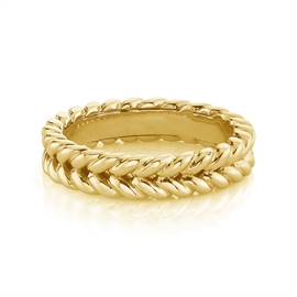 MerlePerle - Geflecht vergoldeter ring  silber | MP10381