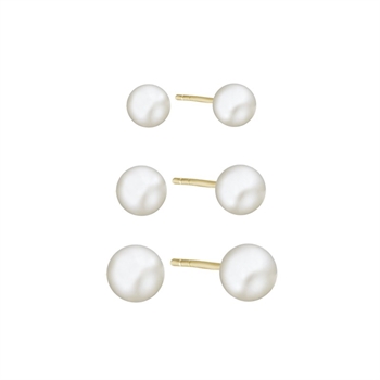 8kt Goldohrringe mit weißer Perle