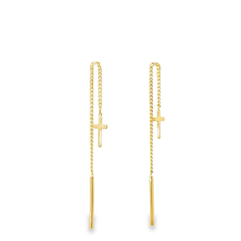 Diese eleganten Kettenohrringe aus 8 kt Gold sind eine schöne Wahl