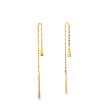 Diese eleganten Kettenohrringe aus 8 kt Gold