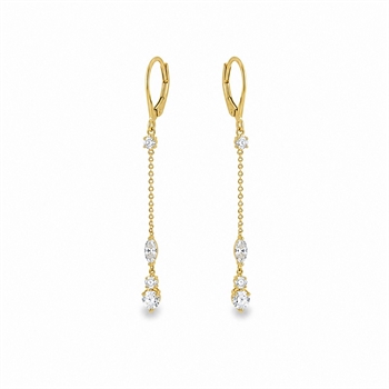 8kt Gold Ohrringe mit weißen zirkonia