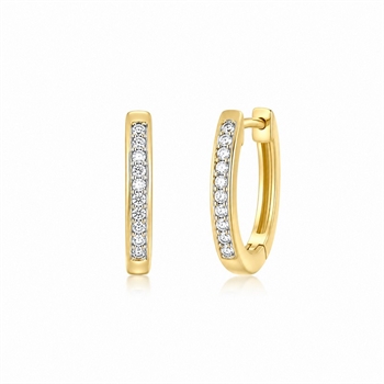 8kt Gold Hoops mit klaren zirkonia