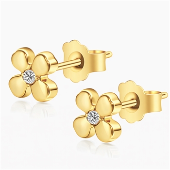 Blumen Ohrringe in vergoldetem Titanium