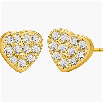 100% Titanium - Herz Ohrstecker in vergoldetem Titanium mit Steinen