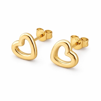 Ohrringe in vergoldetem Titan in Herzform