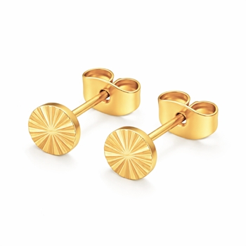 100% Titanium Runde Ohrstecker in vergoldetem Titanium