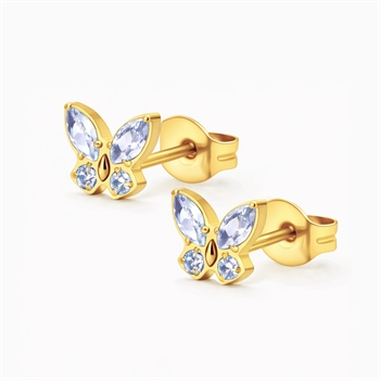 100% Titanium - Schmetterling Ohrringe in vergoldetem Titanium