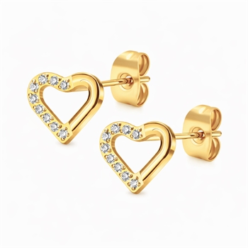 100% Titanium Herz Ohrstecker in vergoldetem